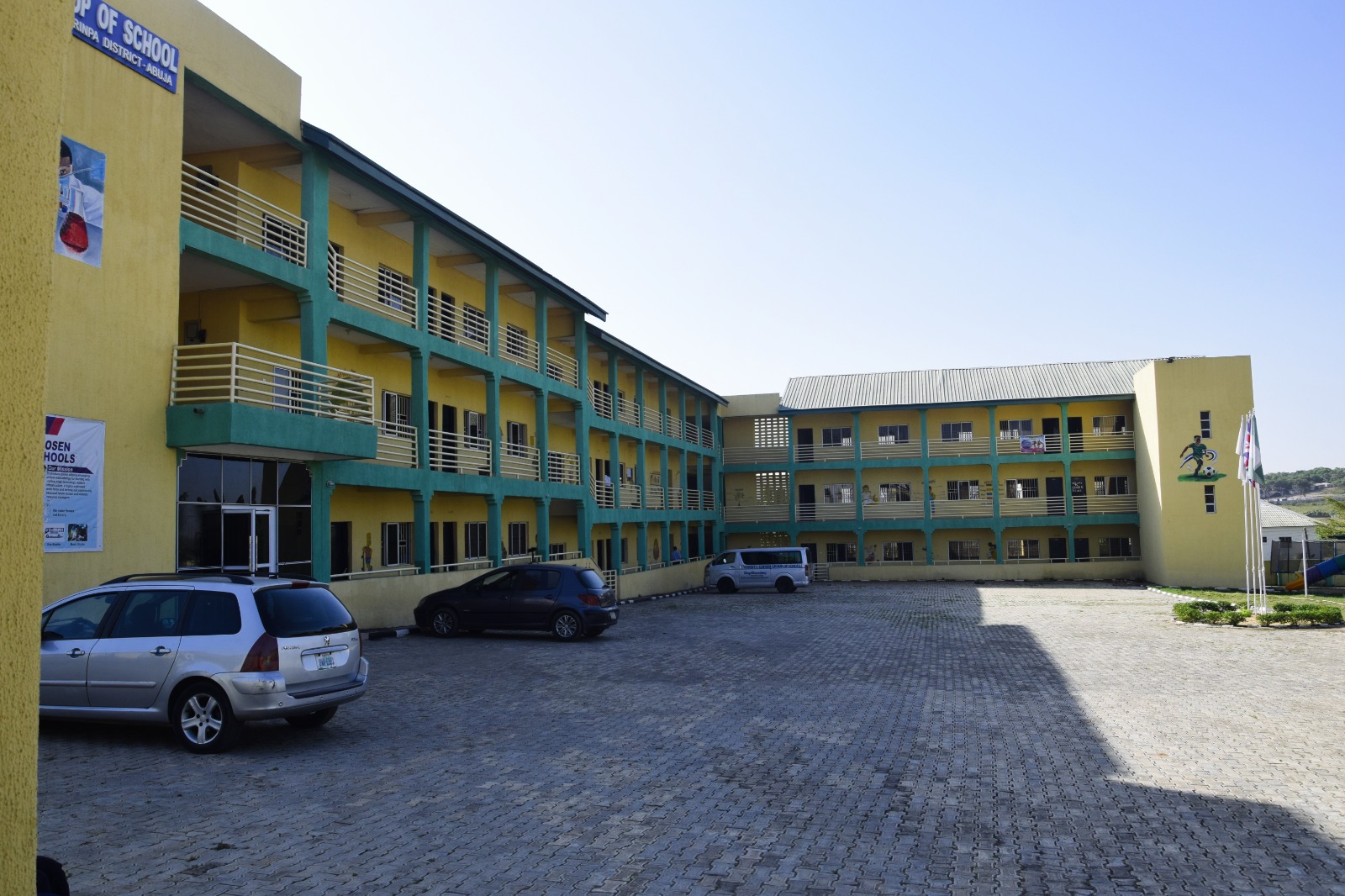 Spacious parking lot